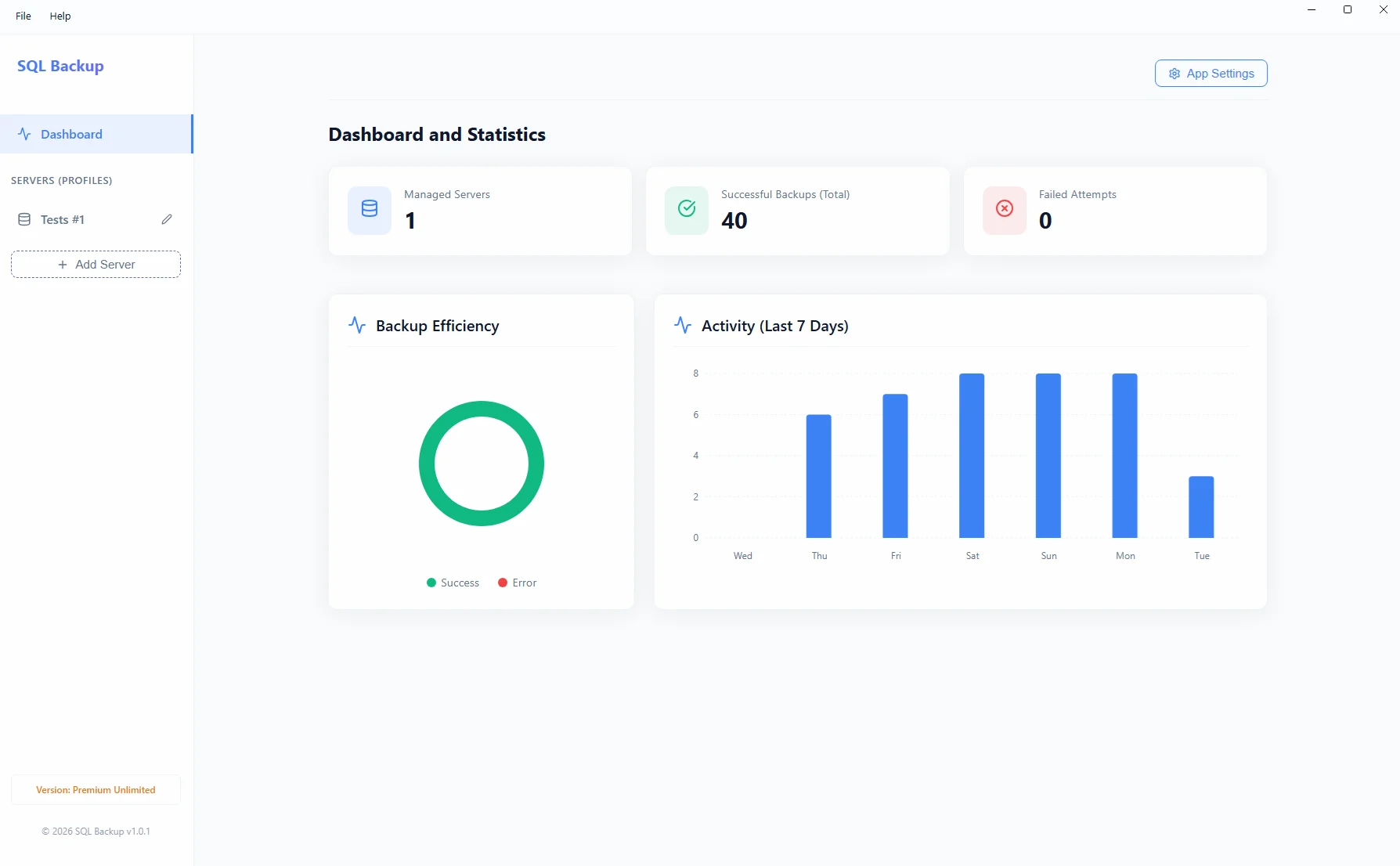 SQL Backup Interface